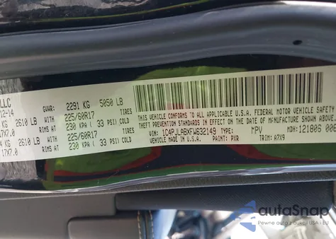 2015 Jeep Cherokee Sport из США, поврежденный, VIN 1C4PJLABXFW632149